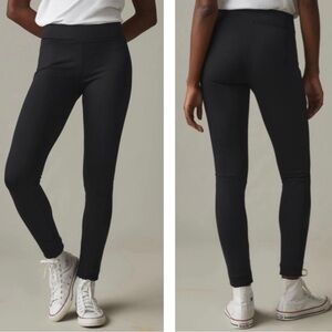 American Giant Black Ponte Pull-On Basic Legging Pants 0